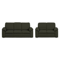 SITZGARNITUR Chenille Dunkelgrün  - Dunkelgrün/Alufarben, Konventionell, Textil/Metall (208/156/96/89cm) - Beldomo Comfort