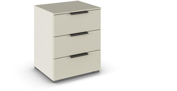 NACHTSCHRANK 50/61/42 cm - Champagner/Silberfarben, Trend, Holzwerkstoff/Metall (50/61/42cm) - Novel