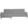 ECKSOFA in Flachgewebe, Chenille Pastellblau  - Pastellblau/Schwarz, Design, Textil/Metall (165/318cm) - Xora