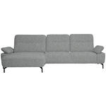 ECKSOFA in Chenille, Flachgewebe Pastellblau  - Pastellblau/Schwarz, Design, Textil/Metall (165/318cm) - Xora