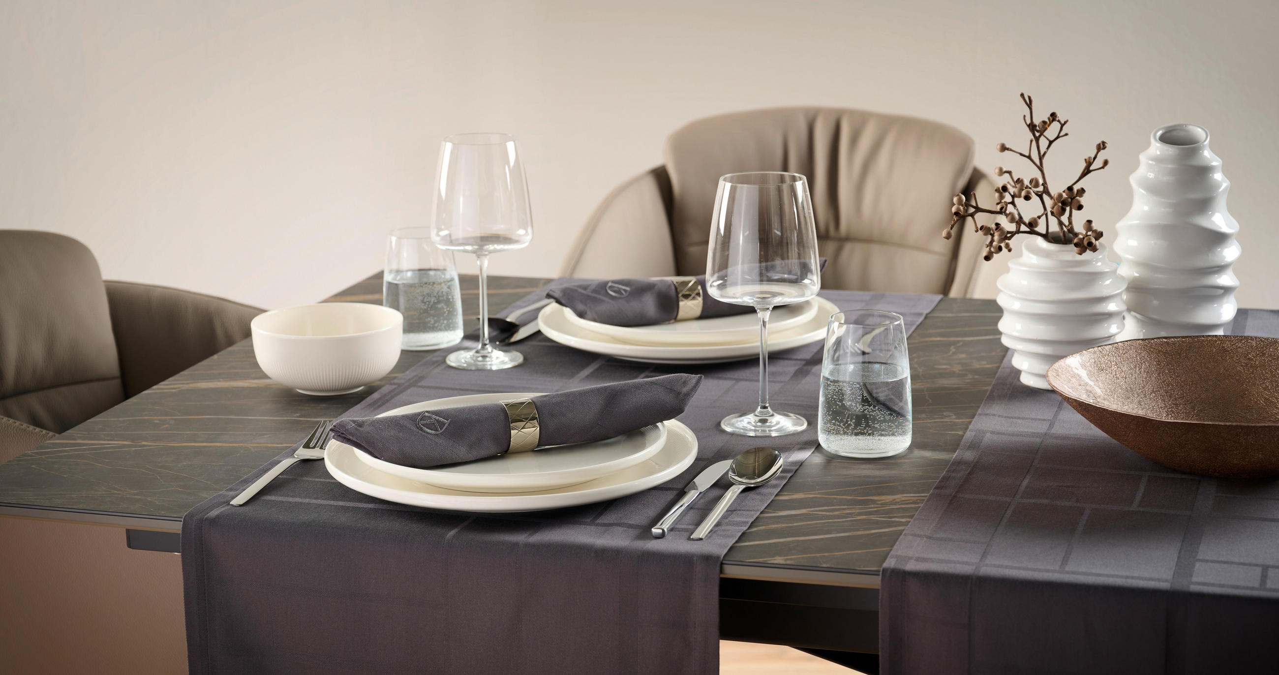 TEXTILSZALVÉTA 45/45 cm   - antracit, Basics, textil (45/45cm) - Dieter Knoll