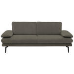 3-SITZER-SOFA Dieter Knoll in Velours Grau  - Beige/Schwarz, Design, Textil/Metall (222/89/104cm) - Dieter Knoll