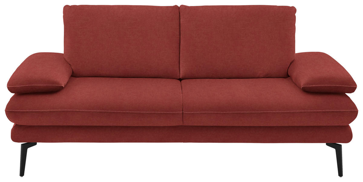2,5-SITZER in Velours Koralle  - Koralle/Beige, Design, Textil/Metall (196/89/104cm) - Dieter Knoll