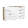 KOMMODE  in 140/81,7/40 cm  - Weiß Hochglanz/Eichefarben, Design, Holzwerkstoff/Metall (140/81,7/40cm) - Livetastic