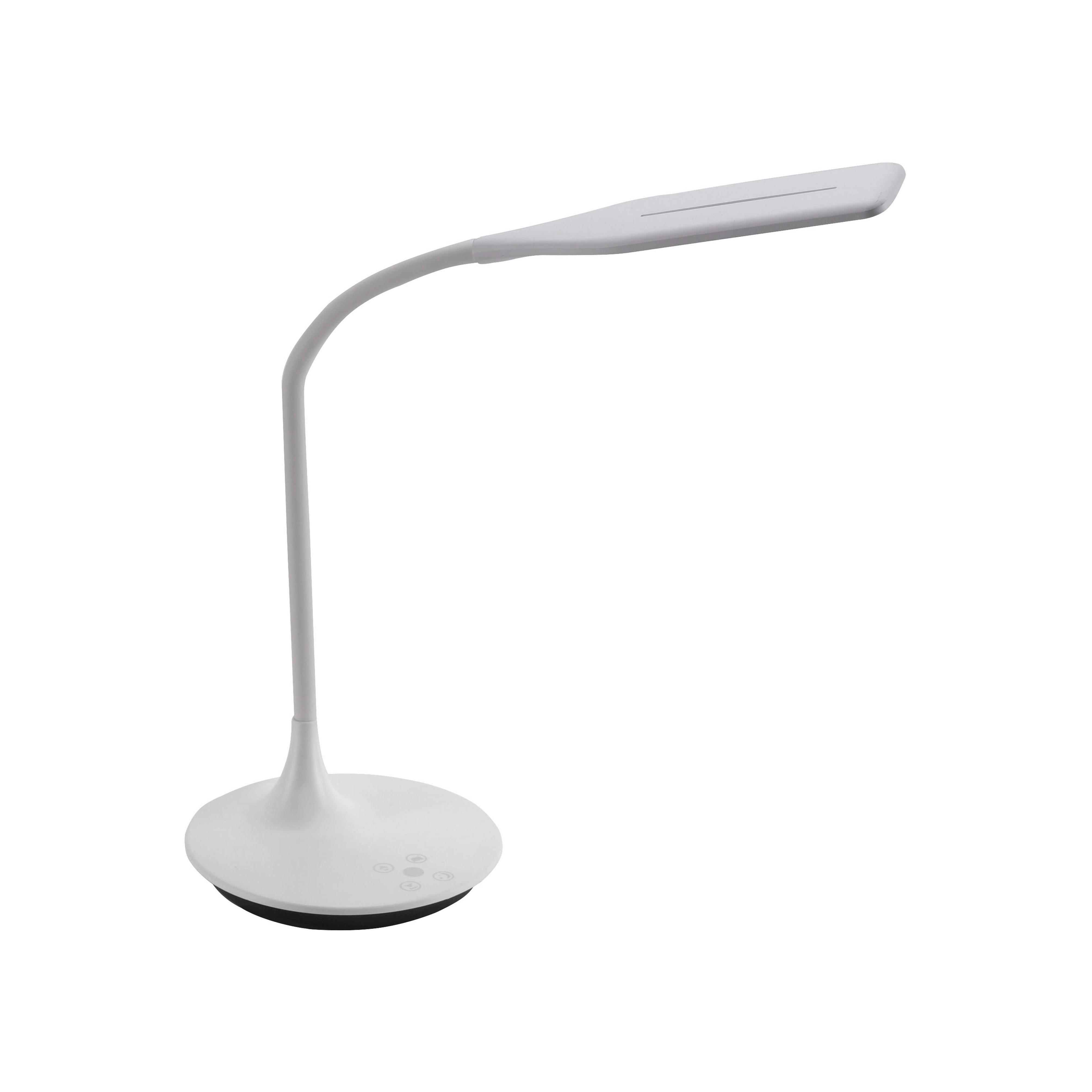 LED STOLNÁ LAMPA, dotykový stmievač, 41/47/65 cm - biela, Design, plast (41/47/65cm) - Novel