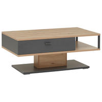COUCHTISCH 110/65/45 cm rechteckig Grau, Eiche Artisan  - Schwarz/Eiche Artisan, KONVENTIONELL, Holzwerkstoff/Metall (110/65/45cm) - Hom`in