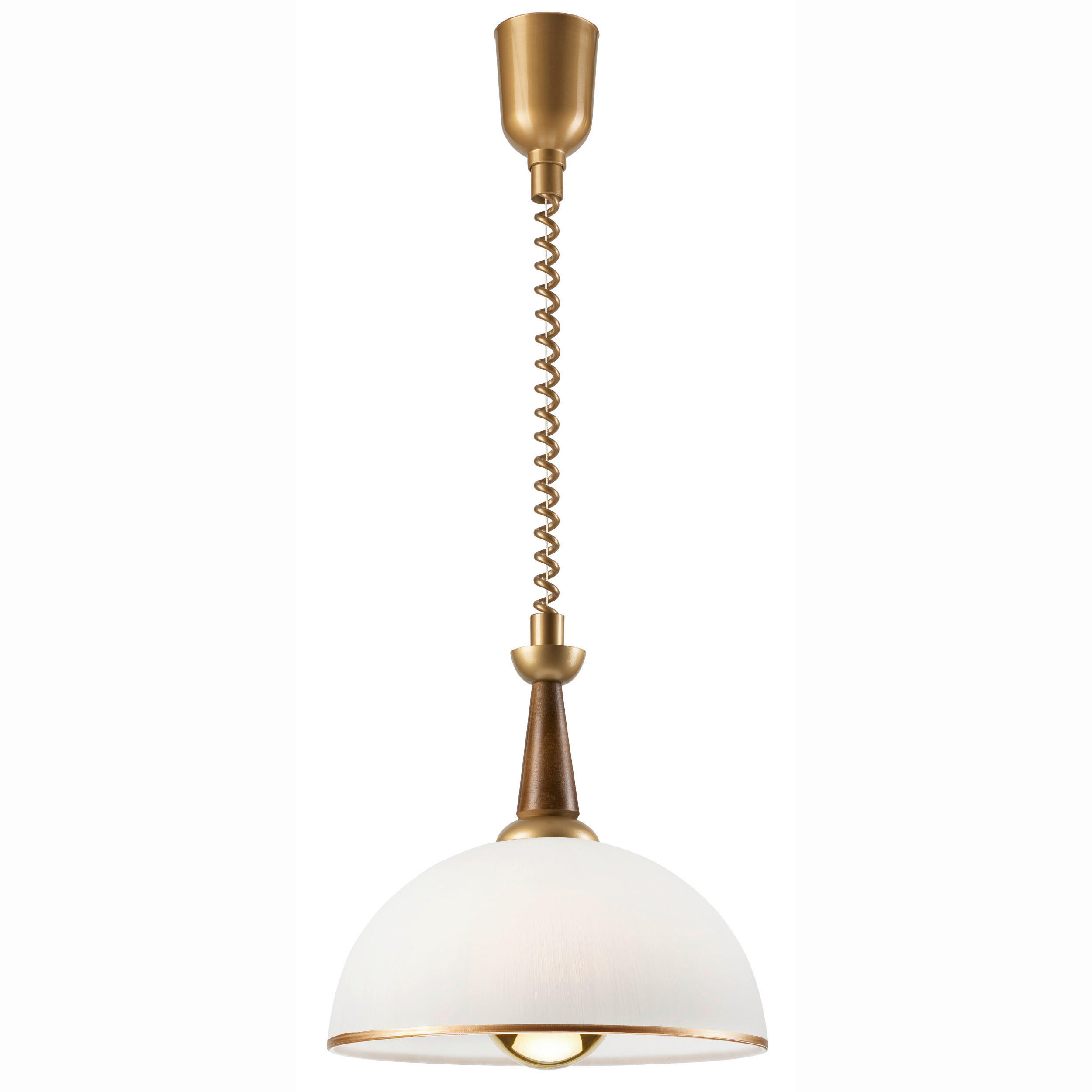 HÄNGELEUCHTE CHIARA 30/64 cm  - Haselnussfarben, KONVENTIONELL, Glas/Holz (30/64cm)