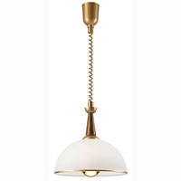 HÄNGELEUCHTE CHIARA 30/64 cm  - Haselnussfarben, KONVENTIONELL, Glas/Holz (30/64cm)