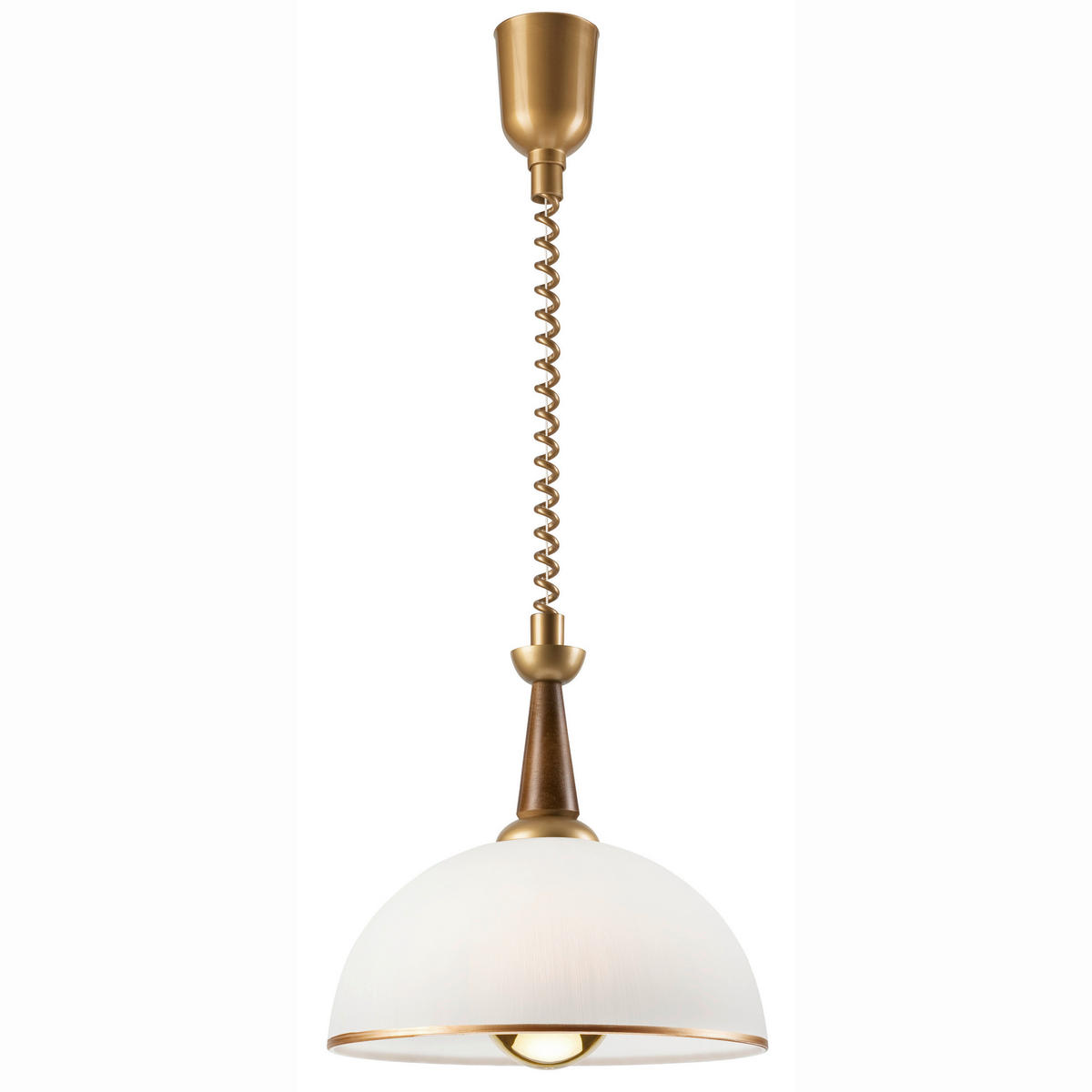 HÄNGELEUCHTE CHIARA 30/64 cm  - Haselnussfarben, KONVENTIONELL, Glas/Holz (30/64cm)