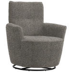 SESSEL in Chenille, Flachgewebe Graubraun  - Graubraun/Schwarz, Design, Textil/Metall (81/92/84cm) - Xora