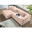 ECKSOFA Rosa Flachgewebe  - Schwarz/Rosa, KONVENTIONELL, Kunststoff/Textil (170/280cm) - Carryhome
