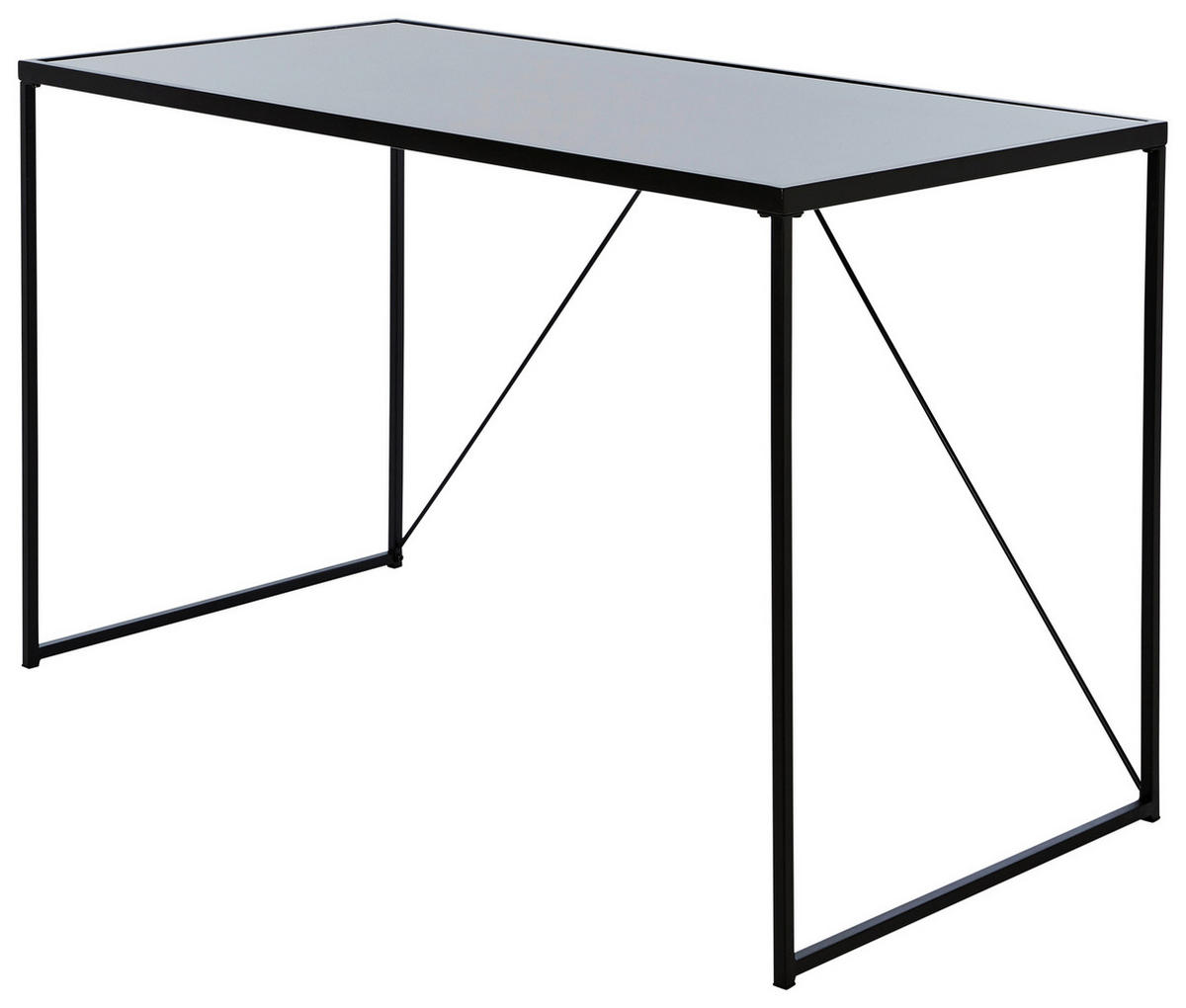 SCHREIBTISCH 120/60/73 cm  in Schwarz  - Schwarz, Konventionell, Glas/Metall (120/60/73cm) - Livetastic