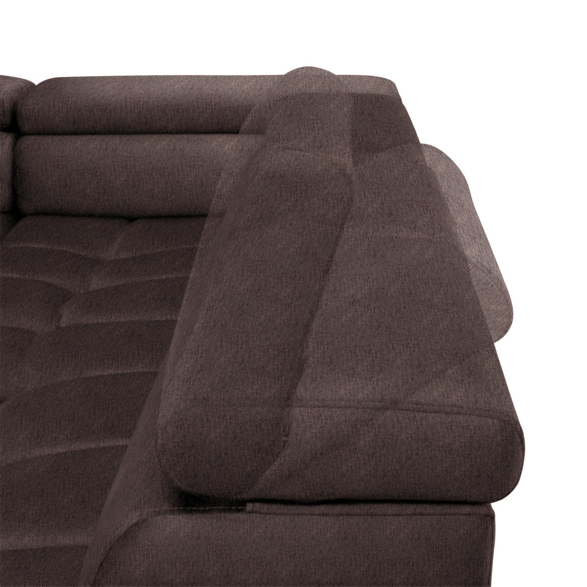 WOHNLANDSCHAFT in Samt, Webstoff Graubraun  - Graubraun/Schwarz, Design, Textil/Metall (177/385/216cm) - Welnova