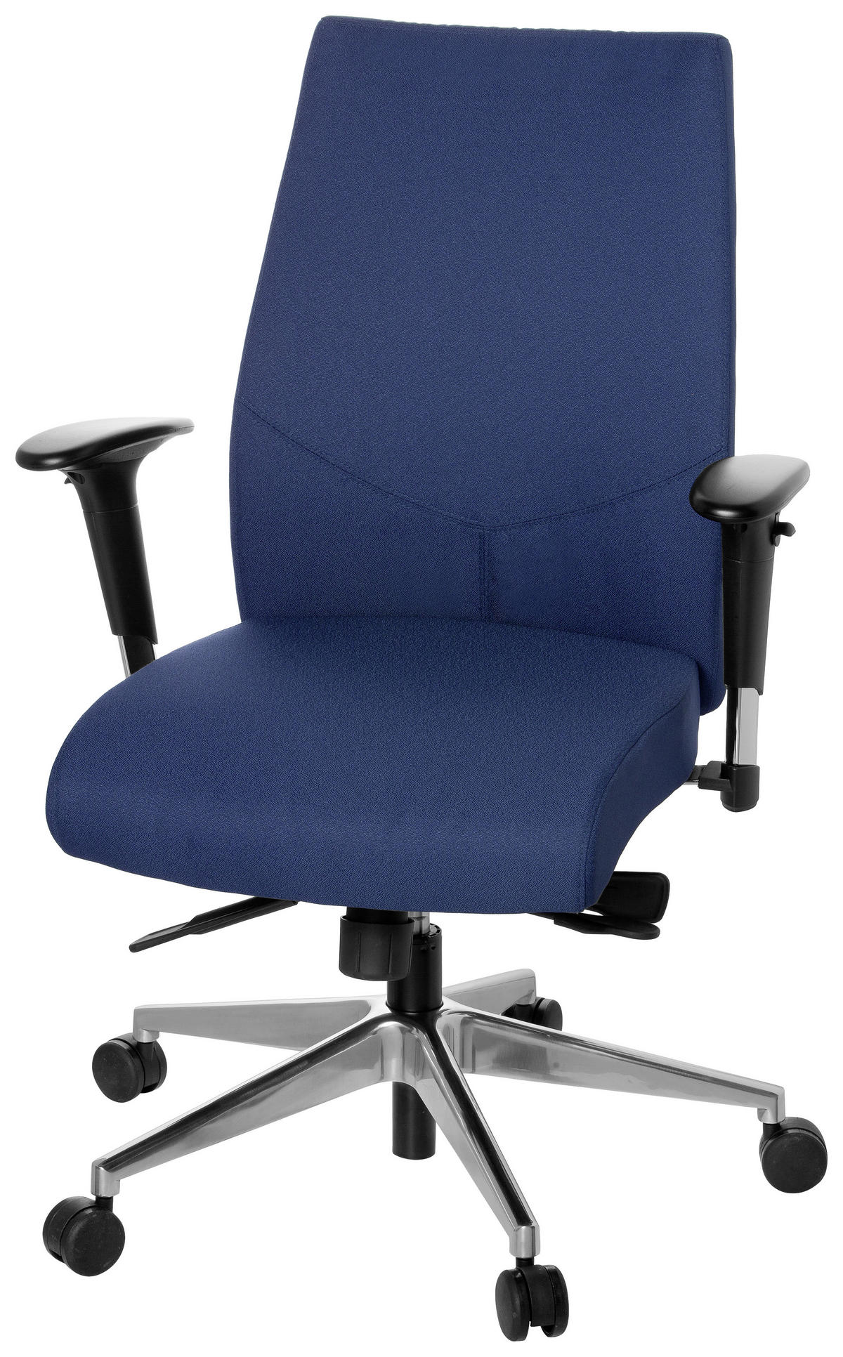 OTOČNÁ ŽIDLE, plochá tkanina, černá, tmavě modrá - černá/barvy hliníku, Moderní, kov/textil (57/116/51cm) - MID.YOU