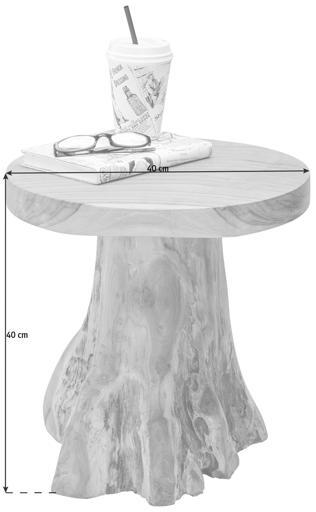 BEISTELLTISCH 35/35/40 cm Teakholz massiv Naturfarben Freiform  - Naturfarben, Trend, Holz (35/35/40cm) - Landscape