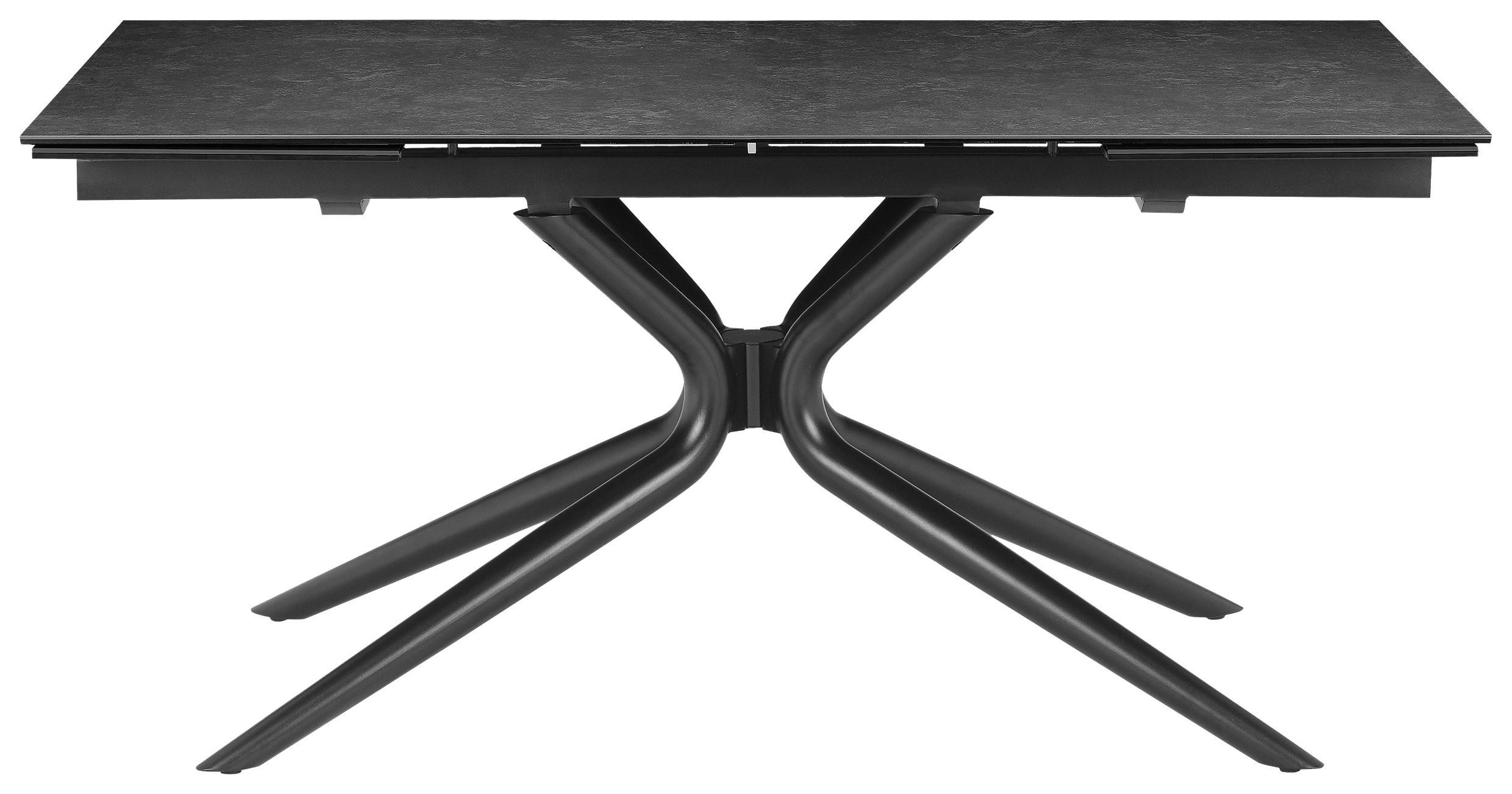 ESSTISCH 160-240/90/76 cm  Metall, Glas, Keramik ausziehbar rechteckig Grau, Schwarz  - Schwarz/Grau, MODERN, Glas/Keramik (160-240/90/76cm) - P & B