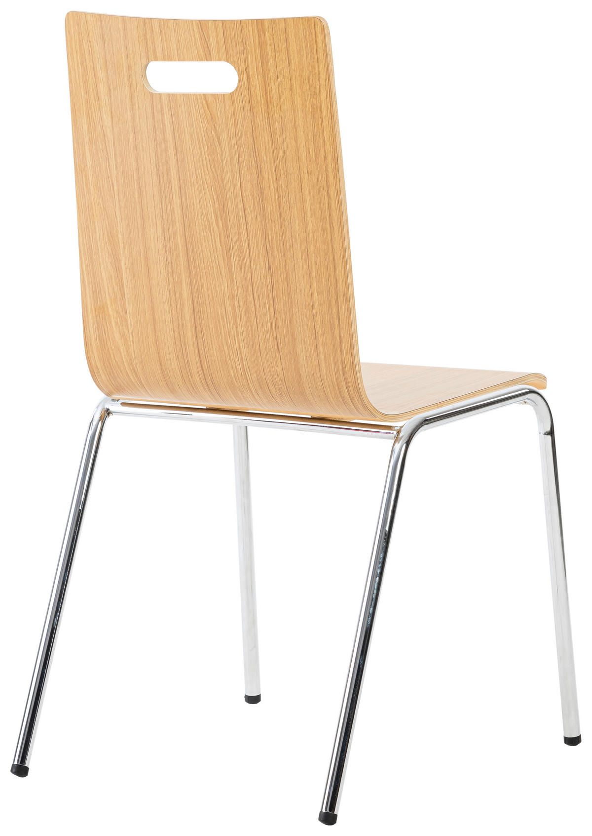 BESUCHERSTUHL  in Eichefarben, Chromfarben  - Chromfarben/Eichefarben, Basics, Holz/Metall (37/87/50cm) - Carryhome
