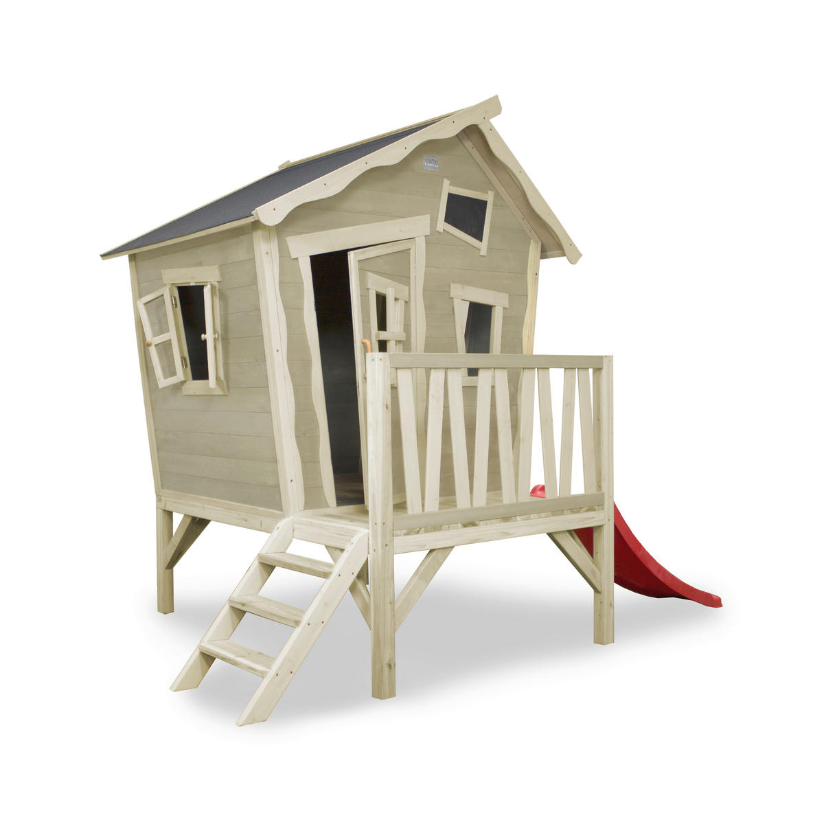 SPIELHAUS  - Beige/Rot, KONVENTIONELL, Holz (269/184/227cm) - EXIT Toys
