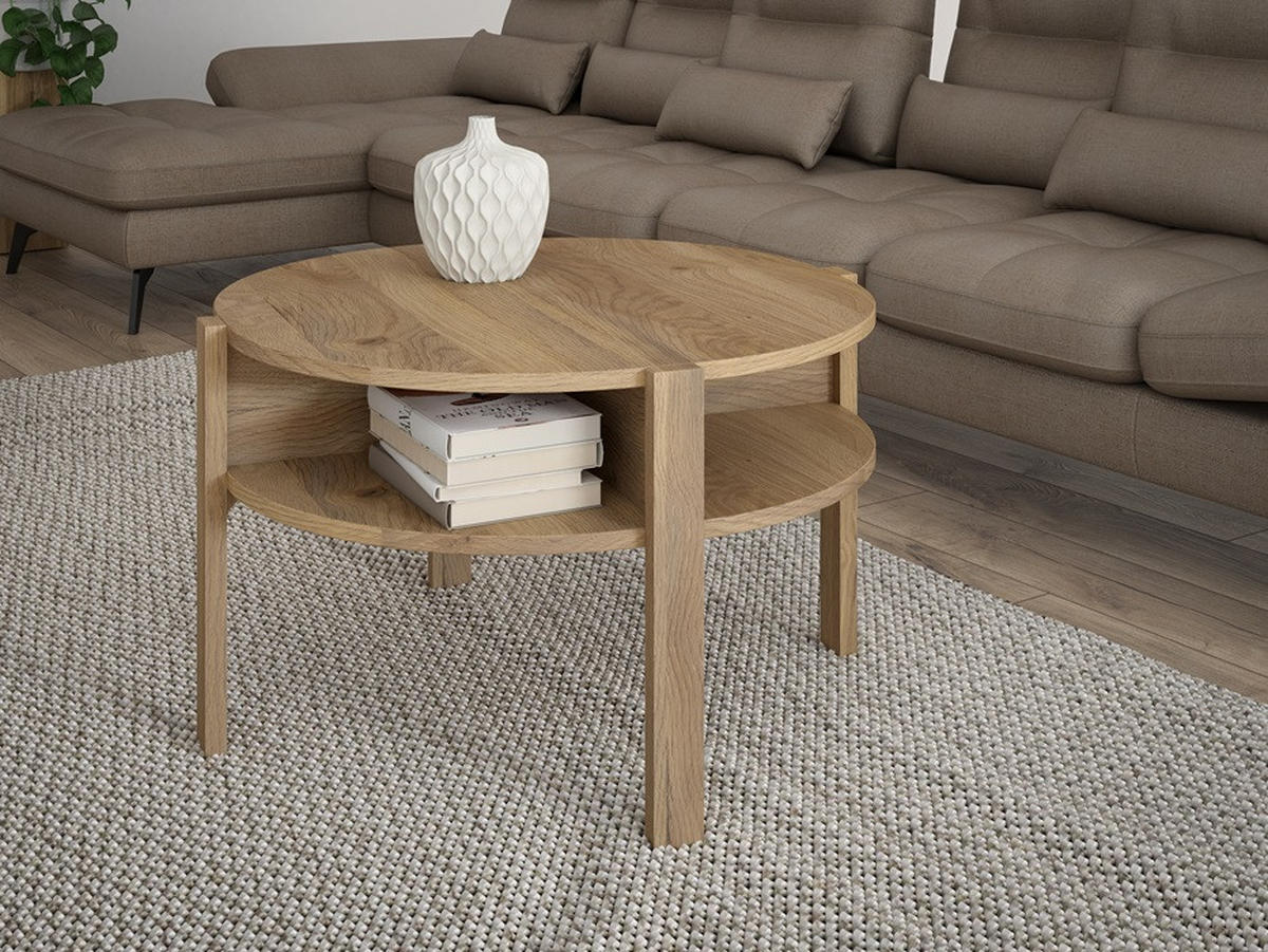 Măsuță De Cafea din material pe bază de lemn,   - culoare lemn stejar, Design, material pe bază de lemn (74,4/45,5/74,4cm) - Hom`in