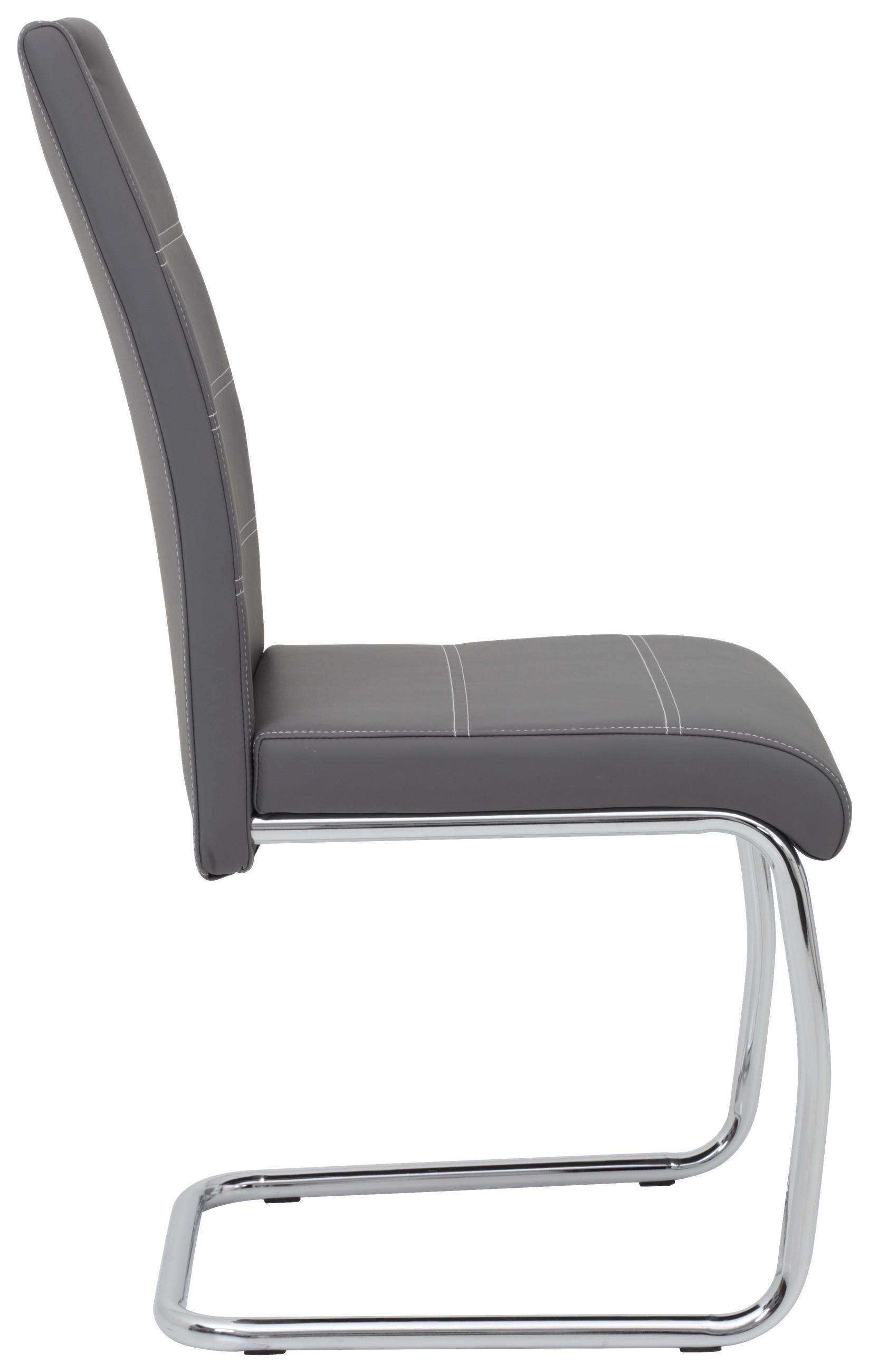 SCHWINGSTUHL Lederlook Grau  - Chromfarben/Weiß, Design, Textil/Metall (43/98/59cm) - Carryhome