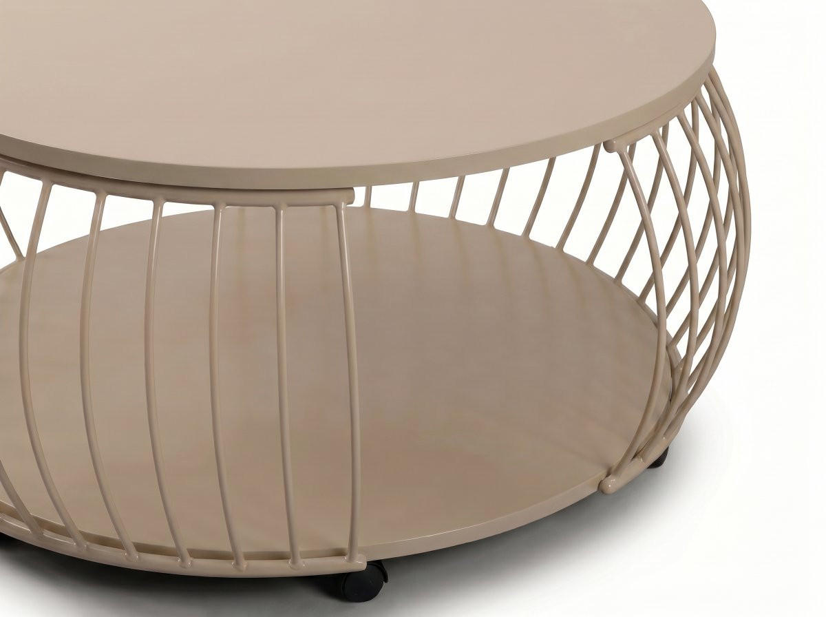 COUCHTISCH in Metall, Holzwerkstoff 80/80/47 cm  - Creme, Design, Holzwerkstoff/Metall (80/80/47cm) - Xora