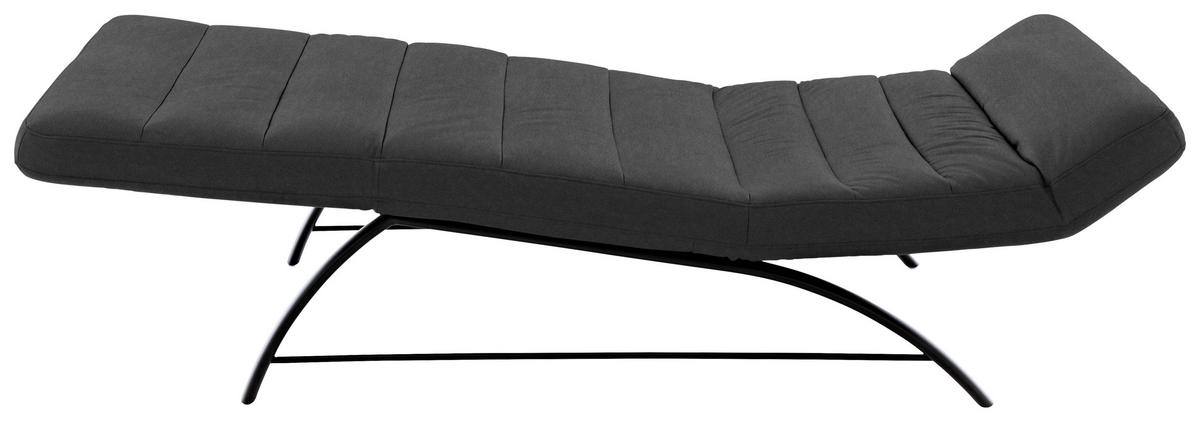 RELAXLIEGE in Mikrofaser Anthrazit  - Anthrazit/Schwarz, Design, Textil/Metall (95/91/170cm) - Chilliano