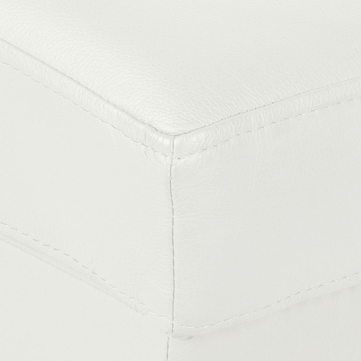 HOCKER in Leder Weiß  - Chromfarben/Weiß, Design, Leder/Metall (91/44/57cm) - Livetastic