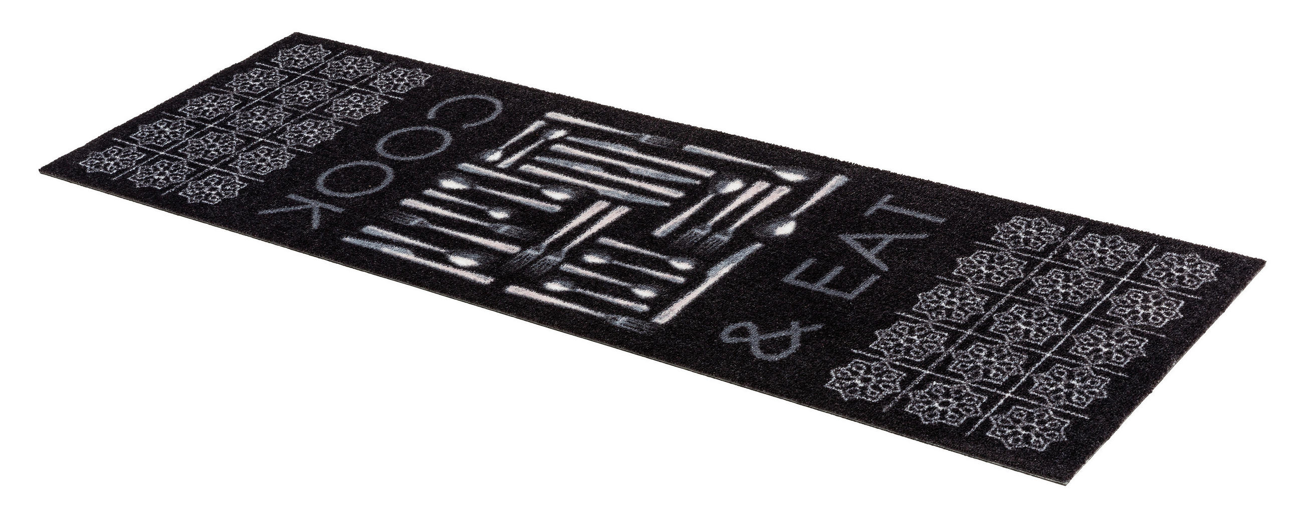 KÜCHENLÄUFER 50/150 cm Miabella Schwarz, Weiß  - Schwarz/Weiß, Design, Textil (50/150cm) - Esposa