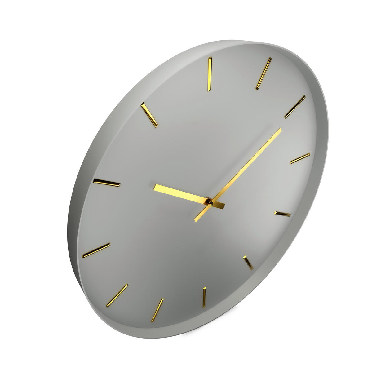 WANDUHR  Grau, Goldfarben 40 cm  - Goldfarben/Grau, Basics, Metall (40cm)