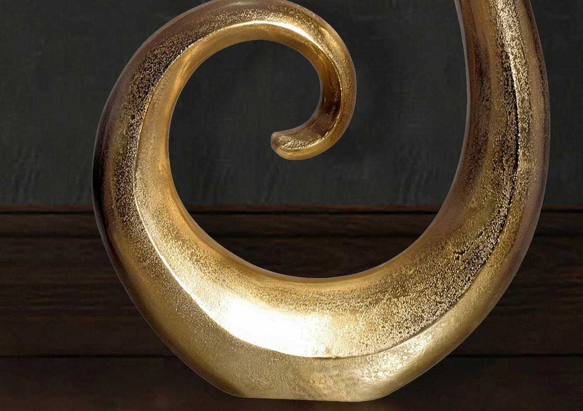 DEKOVASE  - Goldfarben, Design, Metall (48/100/10cm) - Livetastic