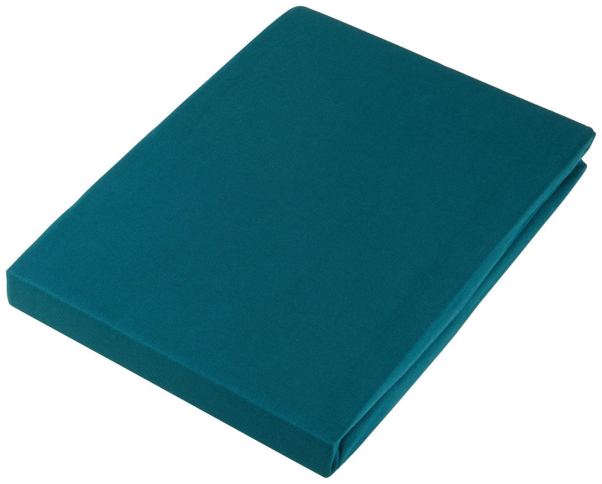 SPANNBETTTUCH Zwirn-Jersey  - Dunkelgrün, Basics, Textil (150/200cm) - Estella