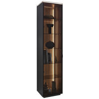 VITRINĂ  in furniruit stejar antracit  - antracit/negru, Design, sticlă/metal (45,8/198,6/40cm) - Dieter Knoll