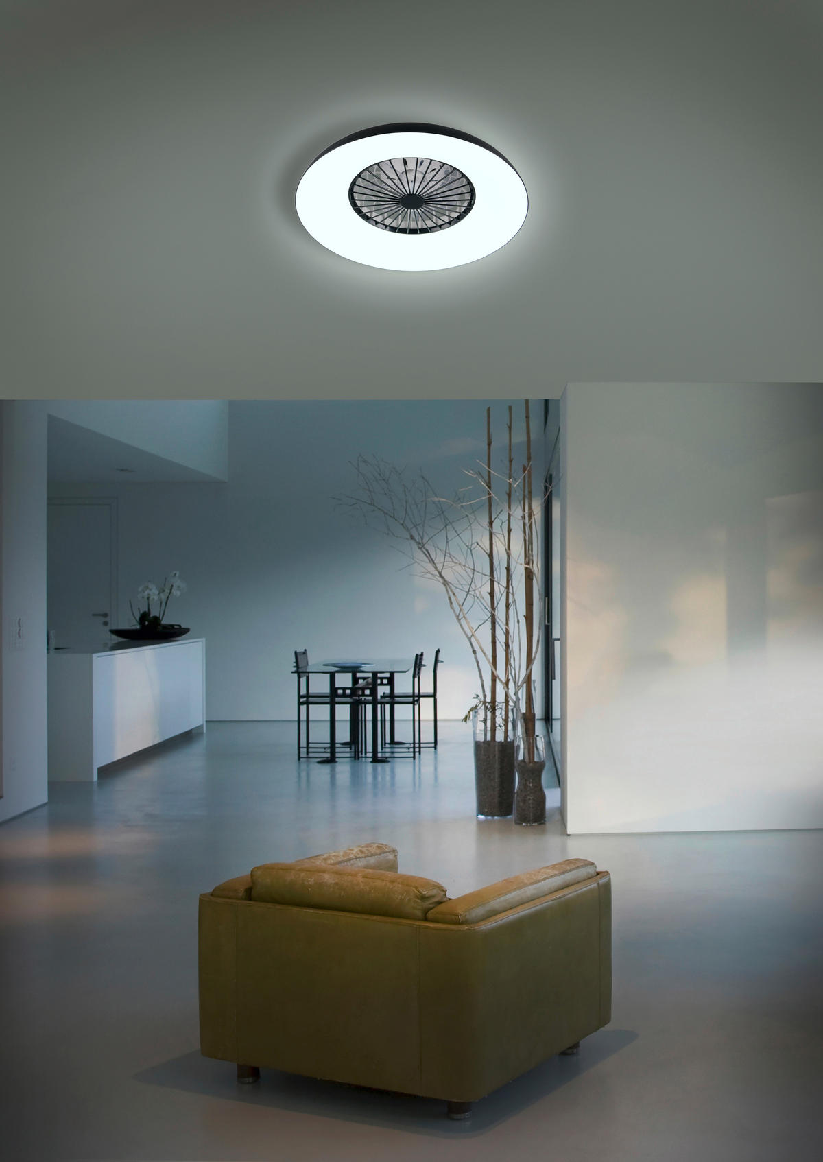 DECKENVENTILATOR - Klar/Schwarz, Design, Kunststoff (60/19.5cm) - Trio Leuchten