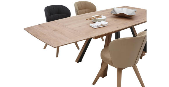 ESSTISCH in Holz, Metall 160-260/90/76 cm - Eichefarben/Anthrazit, Natur, Holz/Metall (160-260/90/76cm) - Valnatura