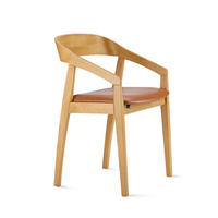 STOL MED ARMSTÖD  läderutbud, tygutbud  äkta läder  ekfärgad, cognacfärgad  - cognacfärgad/ekfärgad, Design, läder/trä (50/77/51cm) - Skovby