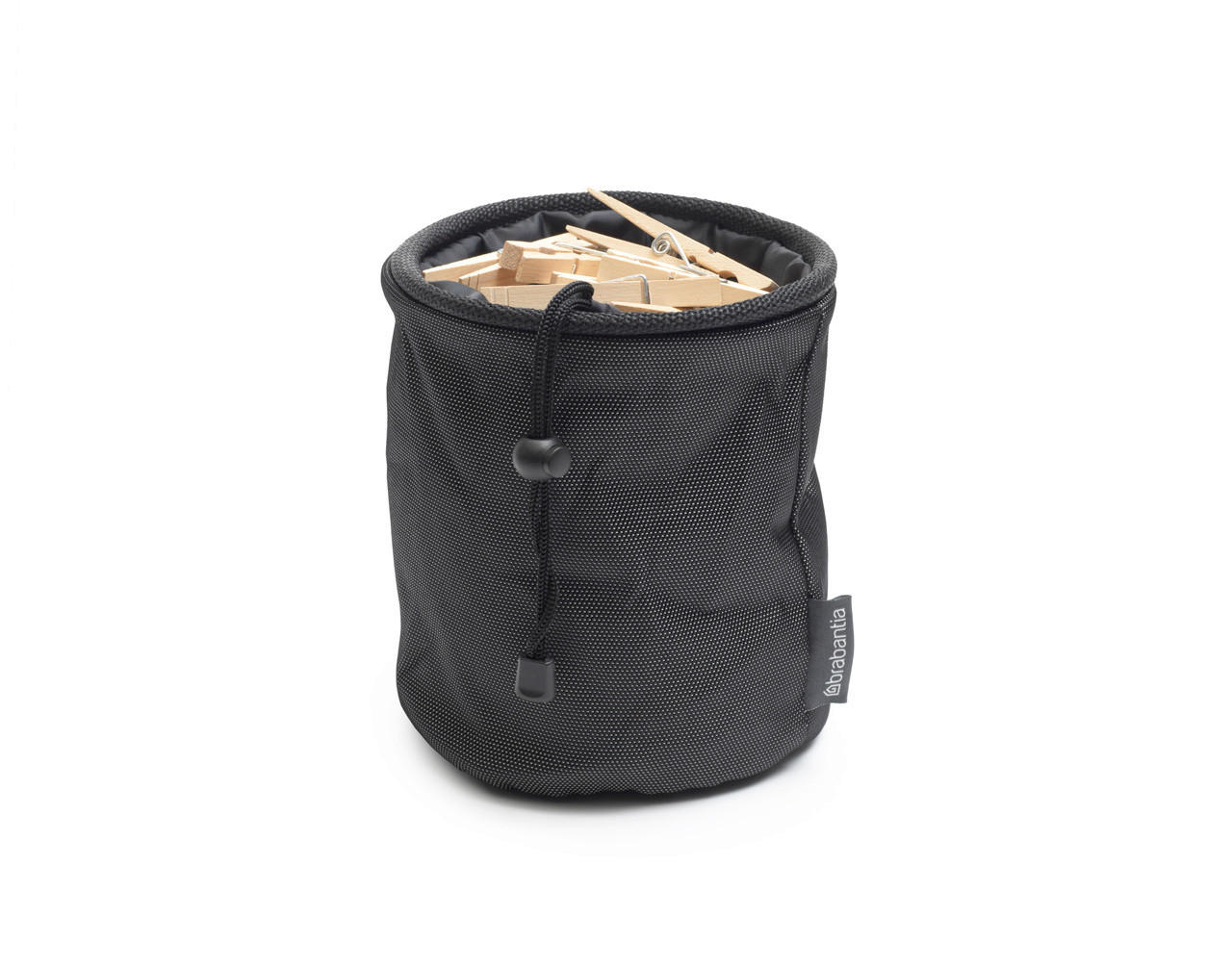 WÄSCHEKLAMMERNBEUTEL  - Schwarz/Grau, Basics, Textil (17.5/28/18cm) - Brabantia