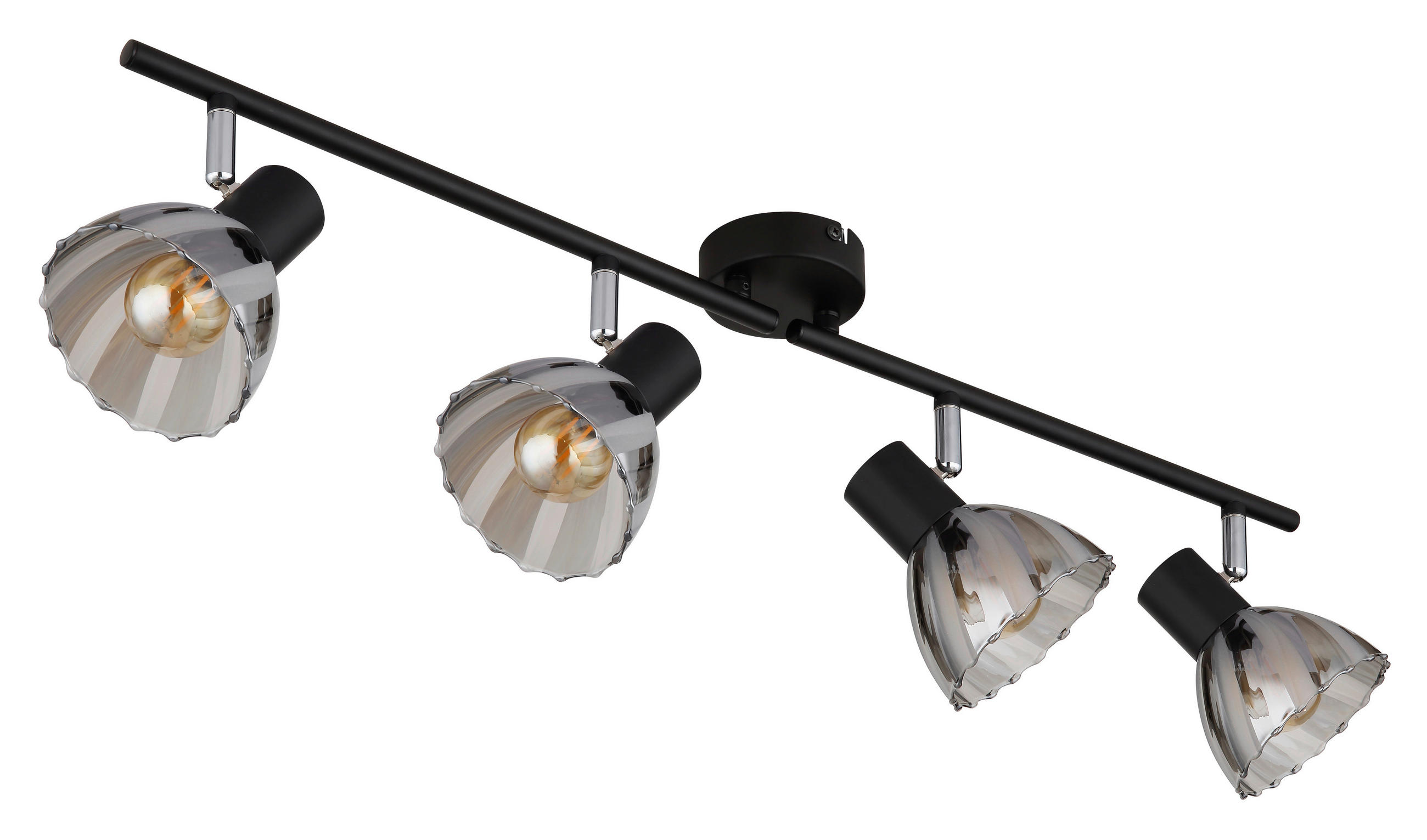 STRAHLER 70/13/19 cm   - Schwarz/Grau, KONVENTIONELL, Glas/Metall (70/13/19cm) - Globo