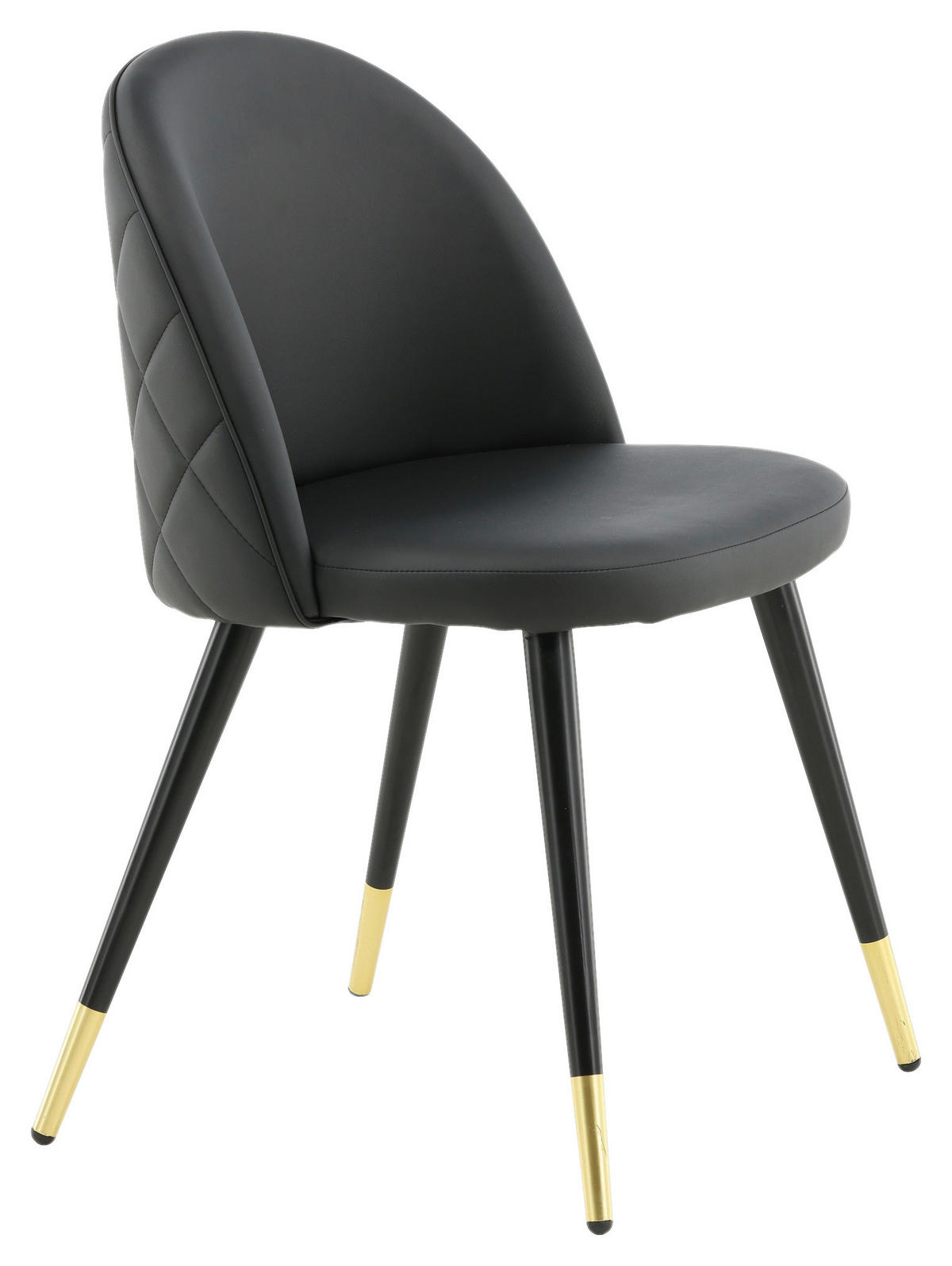 STOLSET stål läderimitation  - svart, Design, metall/textil (50/77/48cm) - Livetastic
