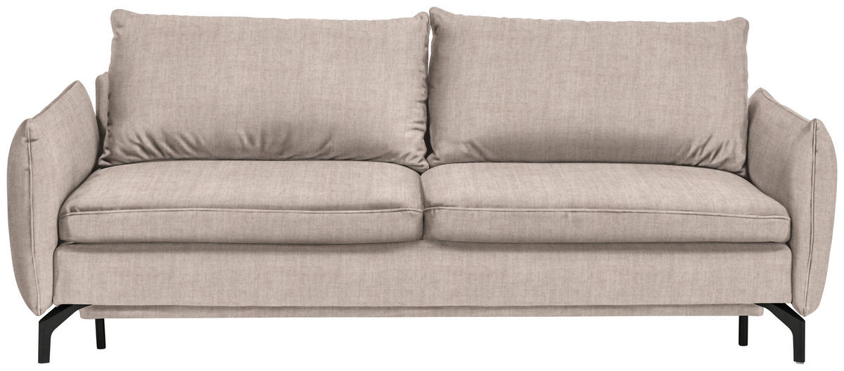 SCHLAFSOFA in Beige  - Beige/Schwarz, Design, Textil/Metall (224/89cm) - Novel