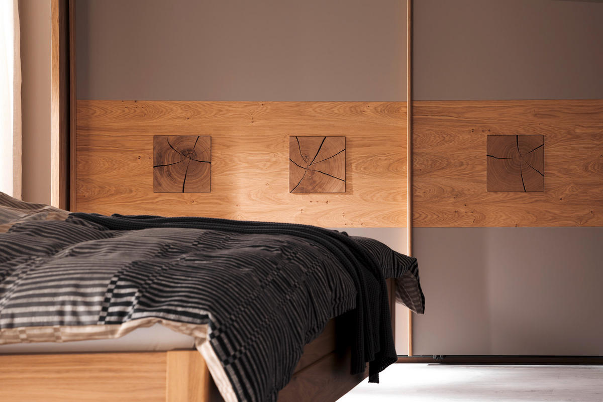 SCHWEBETÜRENSCHRANK  in Taupe, Eichefarben  - Taupe/Eichefarben, Design, Holz/Holzwerkstoff (301,3/230,4/68cm) - Schöner Wohnen