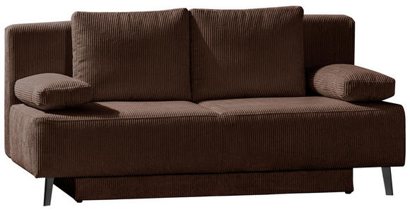 SCHLAFSOFA Spicy in Cord Schlammfarben  - Schlammfarben/Schwarz, MODERN, Textil/Metall (193/85/88cm) - Novel