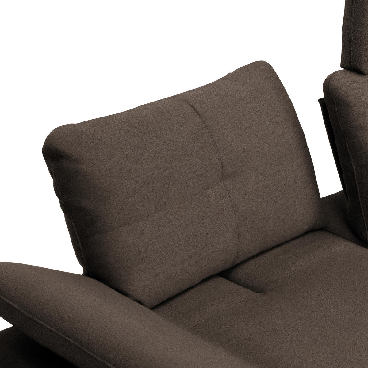 ECKSOFA in Webstoff Dunkelbraun  - Dunkelbraun/Schwarz, Design, Textil/Metall (301/179cm) - Chilliano