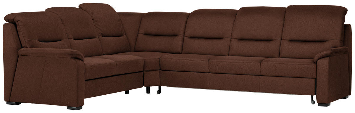ECKSOFA in Mikrofaser Braun  - Schwarz/Braun, Konventionell, Holz/Textil (245/303cm) - Beldomo Comfort