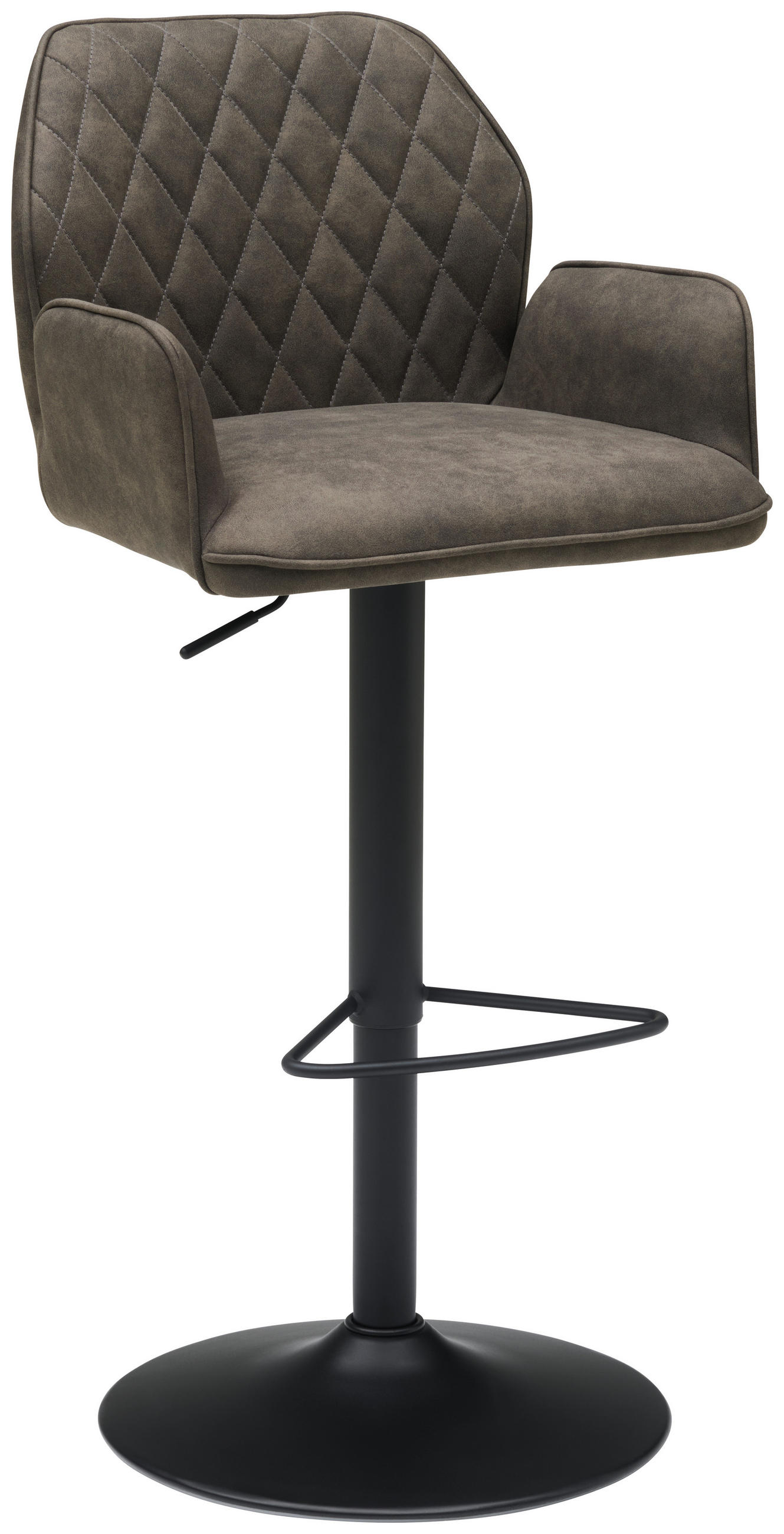 BARHOCKER in Metall, Textil Grau, Schwarz  - Schwarz/Grau, KONVENTIONELL, Textil/Metall (51/90-111/52cm) - MID.YOU