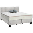 BOXSPRINGBETT 160/200 cm  in Hellgrau  - Hellgrau/Schwarz, Design, Kunststoff/Textil (160/200cm) - Hom`in