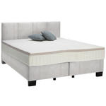 BOXSPRINGBETT 160/200 cm  in Hellgrau  - Hellgrau/Schwarz, Design, Kunststoff/Textil (160/200cm) - Hom`in