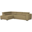 ECKSOFA in Struktur Olivgrün  205/284 cm  - Schwarz/Olivgrün, Design, Kunststoff/Textil (205/284cm) - Xora