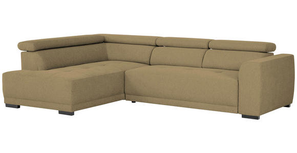 ECKSOFA in Struktur Olivgrün 205/284 cm - Schwarz/Olivgrün, Design, Kunststoff/Textil (205/284cm) - Xora