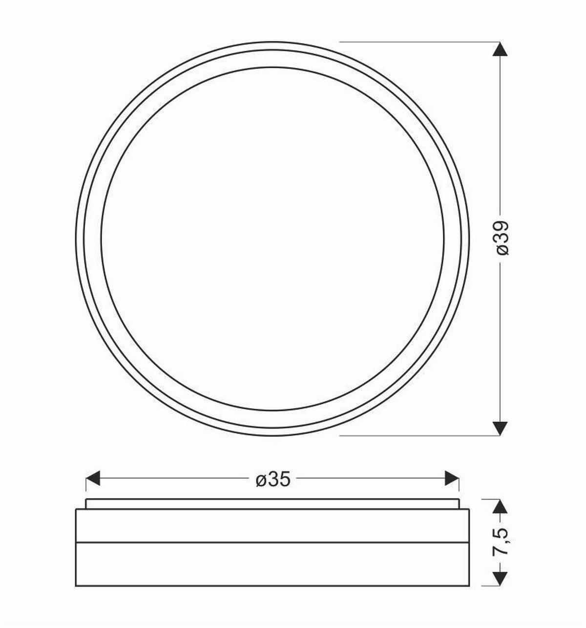 LED-TAKLAMPA Florida 40/40/7.5 cm  - vit/svart, Klassisk, metall/plast (40/40/7.5cm)