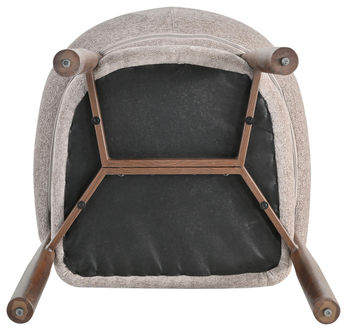 ARMLEHNSTUHL   Webstoff  Beige, Walnussfarben  - Beige/Walnussfarben, MODERN, Textil/Metall (61/75/61cm) - Livetastic